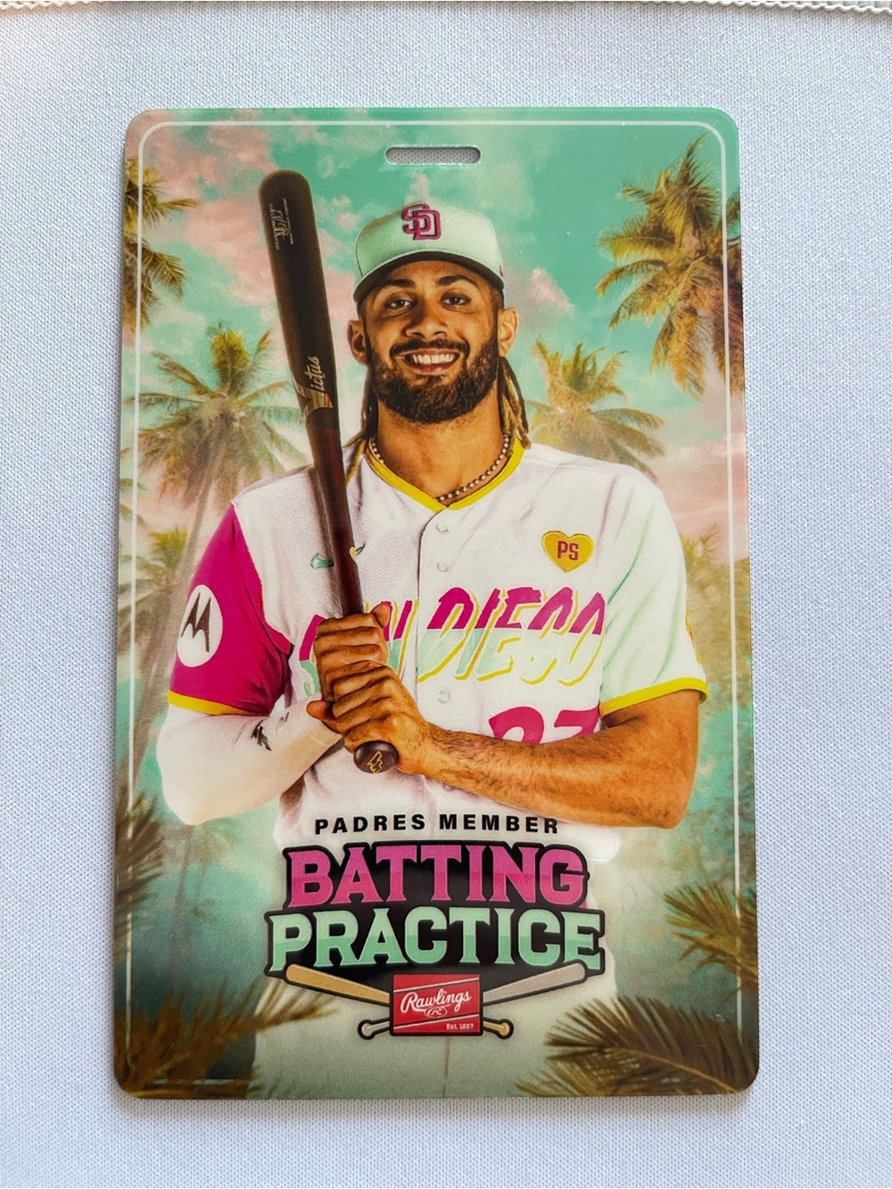 Rawlings Pink and Mint Batting Practice Card